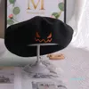 Beret Ladies Halloween pumpkin hat Holiday party embroidered Letter Hat Rabbit Plush Belle Fashion Hat