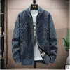 Men's Jackets Autumn Winter Men Tops Coat Sweater Jacket Cardigan Pocket Warm Loose Casual Cable Full Zip Knitted Jumper Vintage