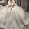 Ballkleid-Hochzeitskleid mit Pailletten, schulterfrei, Ärmel, Luxus-Brautkleider, Robe De Mariee, Prinzessinnenärmel, romantisches Brautkleid, Vestidos De Novia