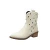 Boots dames chaussures marques rivet bottes femme côté mode zipp bottes modernes bottes femme rond