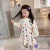 Mädchenkleider Neue Frühlingsmädchen Ballon Herz Langarm Kleid KINDER KINDER KINDER COTTON CLASSIGKEIT