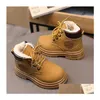 Boots New Style Kids Martin Girls Boys Snow Toddler Baby Wool Ankle Fashion Children Winter Warm Shoes Drop Delivery Maternity Dhqgj