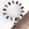 Bedelarmbanden handgemaakte Grieks Sorority Society Sigma Gamma Rho Letter Pendant Rhinestone Bead Pearl -armband