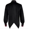 Men's Casual Shirts Steampunk Black Shirt Lace Trim Ruched Tailcoat Gothic Vampire Halloween Coval Long Sleeve Men Costume
