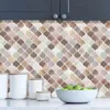 10sheet 3D Self -Yapışkan Duvar Karo Çubuğu Fayans Backsplash Peel ve Mutfak 231220