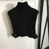 gilet da donna firmato abbigliamento da donna moda estiva logo sul petto ragazza maglione dolcevita senza maniche di alta qualità dicembre 20