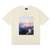 トレンディな新しいKith Limited Sky Sea of​​ Clouds High-definition Printed半袖カジュアルカップルTシャツ夏の男性と女性のためのTシャツ