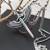 Hanger Kettingen Vintage Engel Heilige Zwaard Rvs Kruis Ketting Voor Mannen Mode-sieraden Wing Punk Chain169P