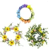 Decorative Flowers 2023 Artificial Easter Egg Wreath Front Door Window Hanging Simulation Garland For Decorations