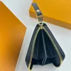 Designer homens e mulheres carteiras de alta qualidade bolsas titulares titular do cartão moda zippy moeda bolsa de couro mulheres mini chave bolso zíper carteira com caixa