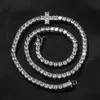 Мужское ожерелье с крестом, серебряное ожерелье со льдом, теннисная цепочка, модное ожерелье в стиле хип-хоп, ювелирные изделия 4 мм