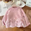 Pullover Girls Sweter Autumn Zima Dzieci Koronkowe bluzy dla dziecka 1 do 7 lat wełniane topy Ubrania dzieci pullover