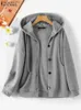 Zanzea Women Hooded Coat Casual Kinited Cardigan Winter Button Lång ärm Outwears Fashion Solid Color Sweater Overized 231220