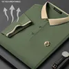 Springsummer Solid Short Sleeved Men's Polo Shirt Stor t -shirt Striped Button Letter Brodery Drawn Fashion Casual Top 231220
