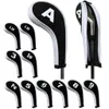 Otros productos de golf Alta calidad 12 piezas Cubierta de cabeza de neopreno de goma Club Iron Putter Proteger el número de juego Impreso con cremallera Cuello largo 231219