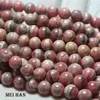 Meihan naturel 9-9 3mm Rhodochrosite 1 brin rond lisse perles en vrac pour la conception de fabrication de bijoux CX200815174D