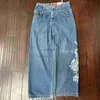 Jeans pour hommes JNCO Jeans Y2K Harajuku Hip Hop Tiger Graphic gothique rétro bleu Baggy Jeans Denim pantalon hommes femmes gothique taille haute large pantalon L231220