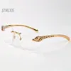 2018 Vintage Designer Lunettes de soleil pour les hommes Femmes Femmes Buffalo Hornles Hornes Gold Leopard Cames de soleil bon marché pour femmes Eyeglasses225E