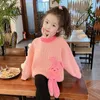 Kazak 1-8y bebek kızlar örme kazak bahar sonbahar giymek uzun kollu karikatür tavşan bebek kız kış kıyafetleri sıcak çocuklar yürümeye başlayan çocuk sweaterl231215