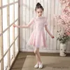 Girl's Dresses Summer Girl Dress Chinese Style Close-Fitting Dress School Student Outfit Clothes Kids Cheongsam Traditional Dress for Girl