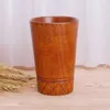 Tumblers 1 st vintage handgjorda trä te dricka kopp mjölk öl kaffemugg trä glas