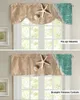 Curtain Sea Beach Welcome Starfish Shell Window Kitchen Cabinet Coffee Tie-Up Valance Rod Pocket Short