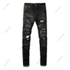 Purple Designer Mens Jeans High Street Jeans Hommes Pantalons de broderie Femmes Oversize Ripped Patch Hole Denim Straight Fashion Brand Streetwear Slim