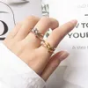 Anéis de banda de aço inoxidável trançado anel de torção personalizado open end nicho jóias para mulheres presente de feriado 231219