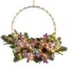 Decorative Flowers Christmas Wreath Winter LED Lighted Artificial For Door With Timer Baubles And Lights