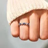 Cluster anneaux 925 argent sterling polyvalent polyvalent Blue Party Eternal Ring Women's Lucky Exquis Bijoux Gift