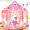 Toy Tents Children Garden Hut Princess Pink Castle Fabric Tents Lodge Girls Boys Outdoor Folding Play Tent Lodge Child Ball Pool Playhouse Q231220