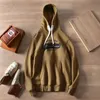 Winter Style with Fleece Thickened Hooded Sweatshirt Men s Paste Cloth Embroidery Pullover Loose Couple Warm Hoodie 231220