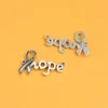 Charms 10st/Lots 22x38mm Antique Hope Cancer Ribbon Connectors Hängen för DIY -armband smycken Tillbehörstillbehör