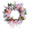 Decorative Flowers Wreath With Bowknot Artificial Flower For Home Decoration Farmhouse