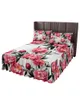 Sängkjol Peony Blomma Ink Målning Elastisk utrustad sängöverdrag med örngottskydd Skydd Madrass Cover Bedding Set Sheet