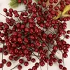 Decorative Flowers 1/30PCS Christmas Berries Artificial Red Cherry Wedding Party Gift Box DIY Wreath Home Table Decorations Fake