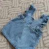 Meisjesjurken MILANCEL Lente nieuwe kinderjurk Kinderen Kant Denim Corduroy Bandjurk Meisjes Tops