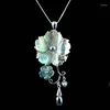 Pendant Necklaces 1x Fashion Natural MOP Mother Of Pearl White Pink Black Shell Flower Beads