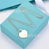 Designer Brand High Edition Tiffays Classic Heart Necklace Womens White Copper Plated 18K Gold CNC Steel Seal Inns Collar Chain