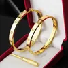 Love Bangl Bangle Screw Bracelet Designer Fashion Luxury Jewelrys Trendy 18k Gold Titanium Steel Women Men Nail Bracelets Silver Classic Je 7o3l