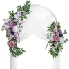 Flores decorativas Flor do arco artificial com fio Tulle Roll Crystal Organza Sheer Fabric Birthday Party Beddrop Arranjo Casamento