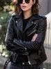 Veste en cuir noir femmes automne printemps mode coréenne Version PU moto costume mince vêtements courts manteau 231220