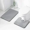 Badmatten 2 stuks Toilet vloermat Anti-Skid tapijt Wasbare deksel Rug badkamer