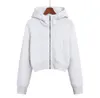 Fashionable short hoodie women's yoga sweatshirt casual full zip jacket Plush hoodie Long sleeve multi-color half-zip fitness wear Running fitness coat z6