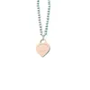 Designermärke TIFFAYS Precision Edition Sterling Silver Rose Gold Heart -formade pärlor runt halsband med hög nivå av design för den lilla marknaden