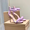 Gianvito Rossi Bijoux Sandálias de couro acolchoadas 105mm Sandálias mulheres 100% couro real sola dérmica 80mm saltos stiletto luxo designer cinta salto alto Rea 16n5 #