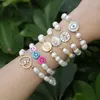 Strand 1 pcs Minuscule Naturel Perle D'eau Douce Bracelet Or Fatima Main Connecteur Pavé Couleur Zircon Pour Femme Fille Charme Cadeau Bijoux