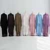 Etniska kläder Abayas för kvinnor Dubai 2023 Autumn Winter Tassel Batwing Sleeve Solid Casual Loose Overdimased Dress Ramadan Muslim
