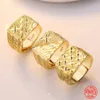 24K Gold Ring For Women Men Wedding Jewelry Accessories Wholesale 231220