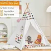 Oyuncak çadırları 1.35m çocuk çadır teepee çadır çocuklar için portatif Tipi infantil ev çocuklar için ev çocuk çadırları ışıklar Dekorasyon Halı Q231220